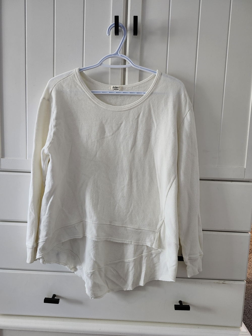 dylan Cream Layered Hem Sweatshirt Over Sized Xs